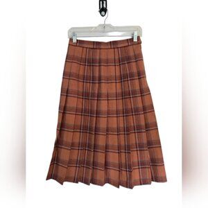 Vtg Freya Pleated Academia Tartan Wool Kilt Skirt Size 38 Retro Gosip Girl